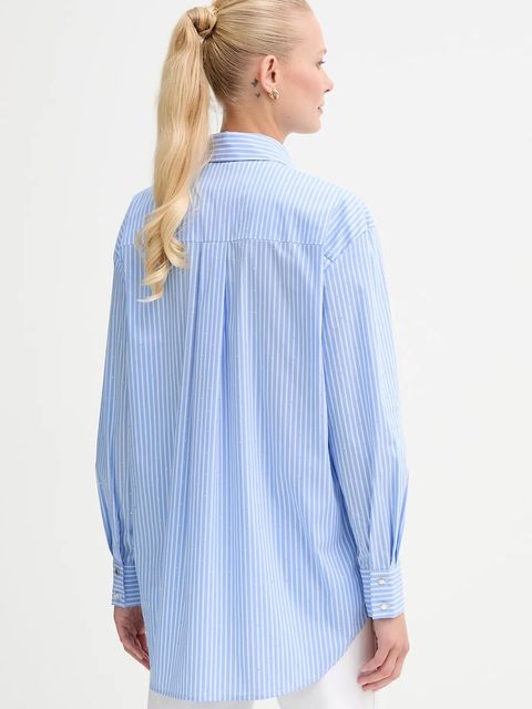 Morgan koszula damska kolor niebieski relaxed z kołnierzykiem klasycznym CRAY