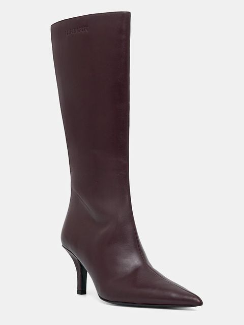 Patrizia Pepe kozaki skórzane damskie kolor fioletowy na szpilce 8Y0131 L166 M536 - zdjęcie produktu nr 1