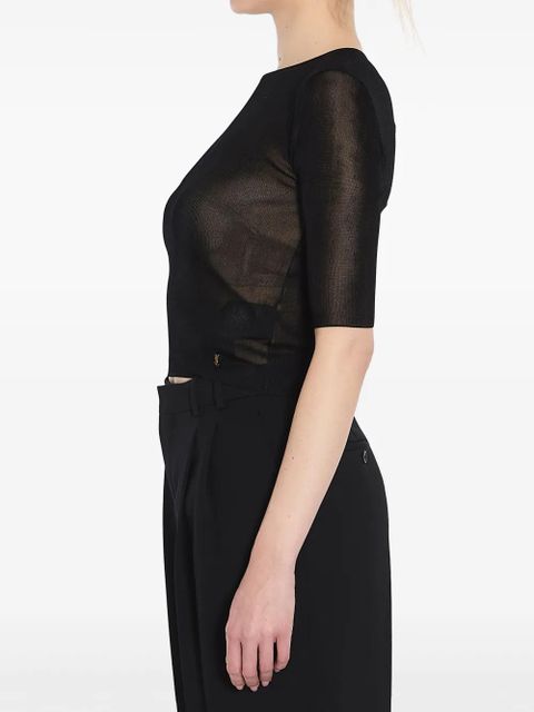 Saint Laurent Cassandre cropped top - Black - zdjęcie produktu nr 2