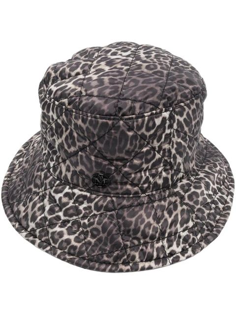Maison Michel leopard-print bucket hat - Brown - zdjęcie produktu nr 1