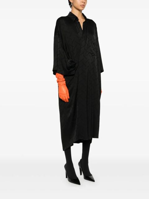 Balenciaga logo-jacquard wrap dress - Black