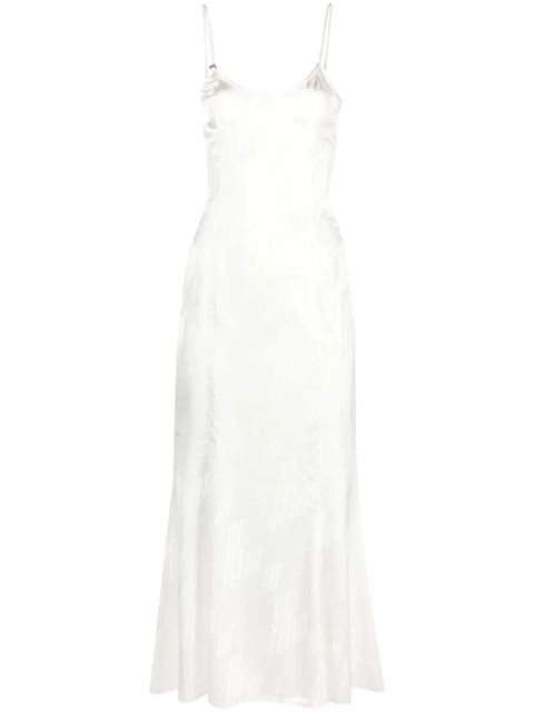 The Attico logo-jacquard satin midi dress - White - zdjęcie produktu nr 1