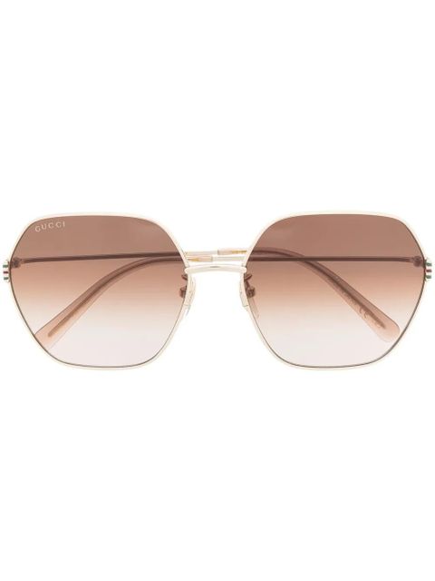 Gucci Eyewear geometric-frame hexagonal sunglasses - Gold - zdjęcie produktu nr 1