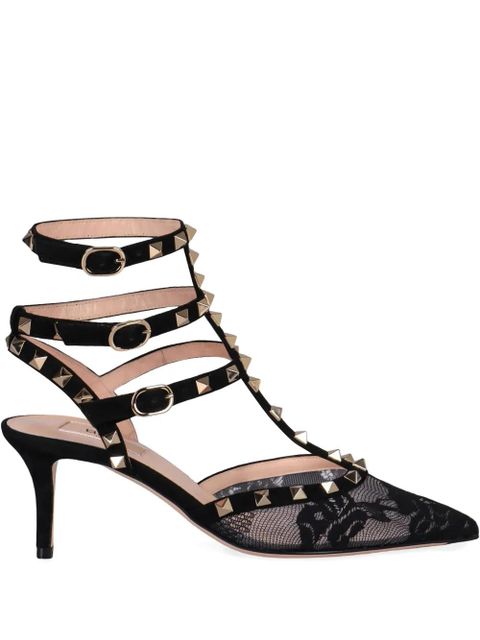 Valentino Garavani 65mm Rockstud lace stud pumps - Black