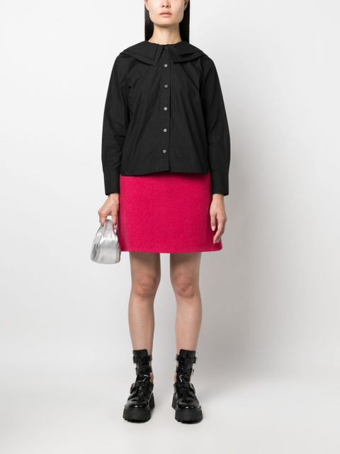 GANNI layered bib-collar cotton shirt - Black - zdjęcie produktu nr 2