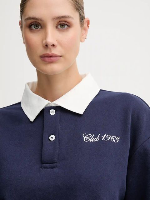 United Colors of Benetton bluza damska kolor granatowy z aplikacją 3WNWD3011