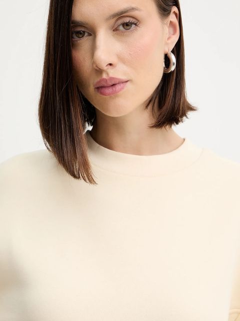 Patrizia Pepe bluza bawełniana damska kolor beżowy z aplikacją 2M4494 J079