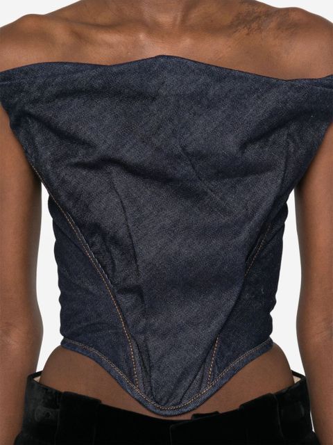 Magda Butrym draped strapless corset top - Blue