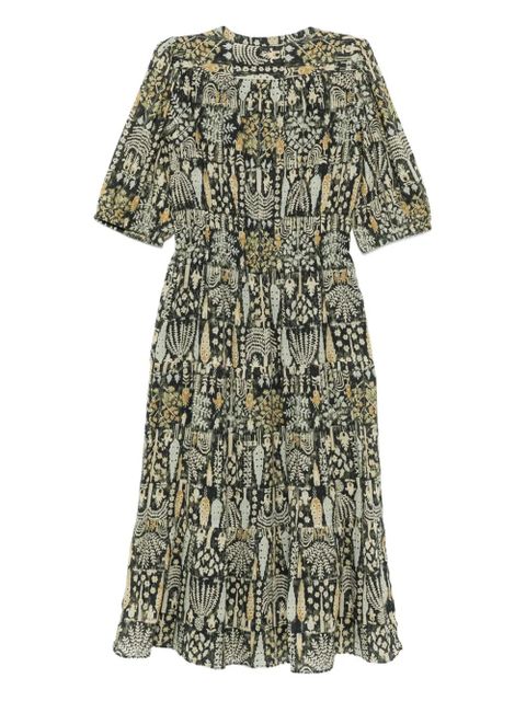 Ba&Sh Panissa floral-print puff-sleeve midi dress - Black - zdjęcie produktu nr 2