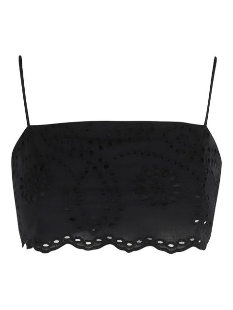 MC2 Saint Barth Florida broderie anglaise top - Black