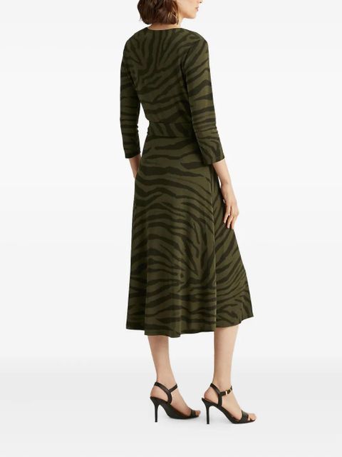 Lauren Ralph Lauren zebra-print midi dress - Green