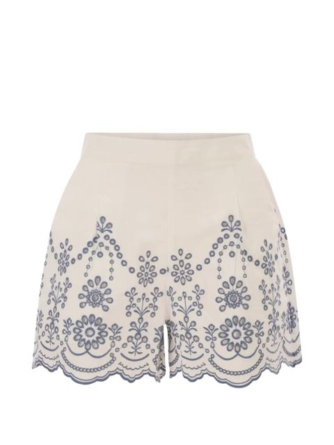 MC2 Saint Barth broderie-anglaise scalloped-hem shorts - Neutrals - zdjęcie produktu nr 1