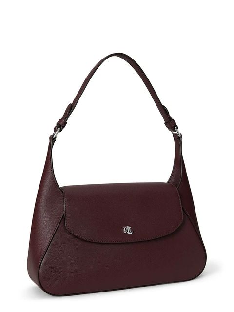 Lauren Ralph Lauren torebka skórzana kolor bordowy 431969364