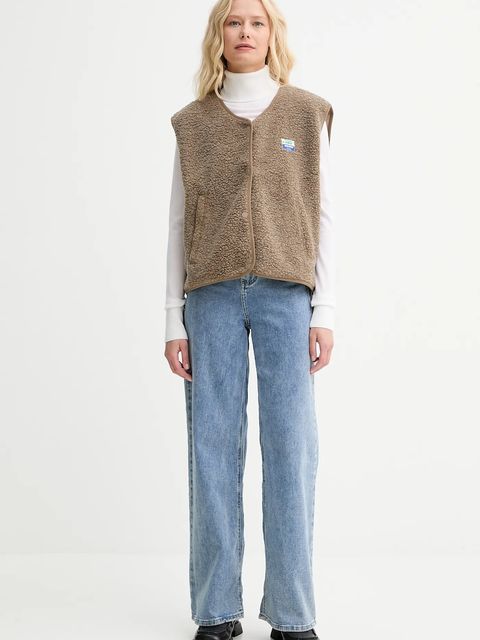 AERON sweter wełniany damski kolor beżowy lekki z golfem CRTO545528