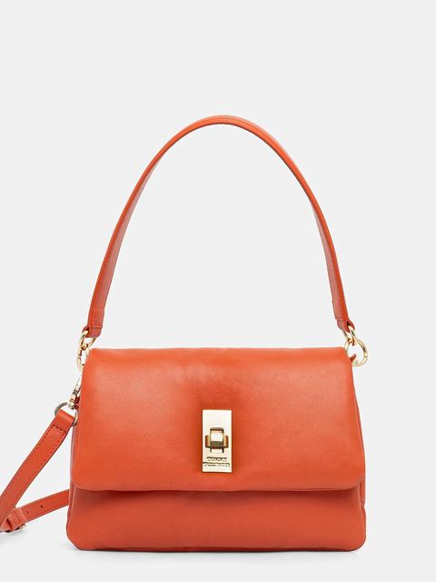 Tommy Hilfiger torebka skórzana kolor pomarańczowy AW0AW17638 - zdjęcie produktu nr 1