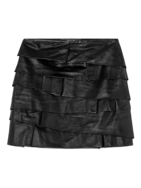 Versace layered ruffle leather skirt - Black - zdjęcie produktu nr 1