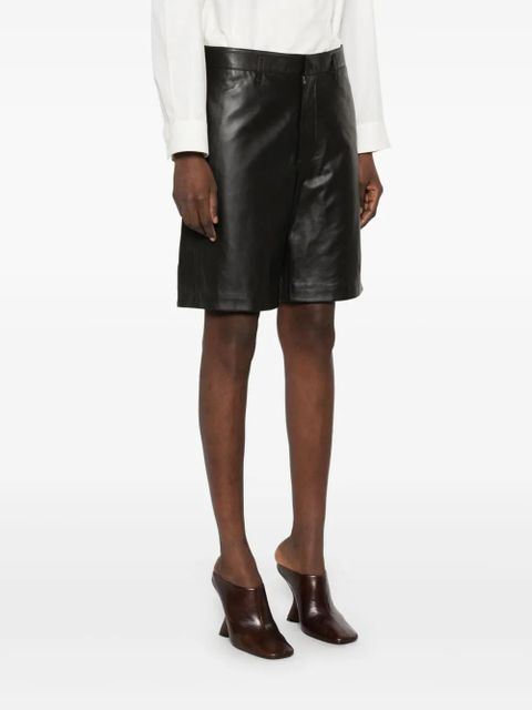 LEMAIRE leather shorts - Brown