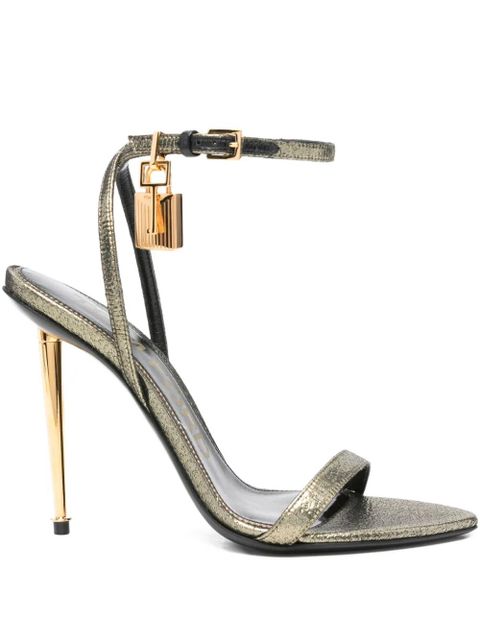 TOM FORD 115mm padlock stiletto heeled sandals - Gold - zdjęcie produktu nr 1