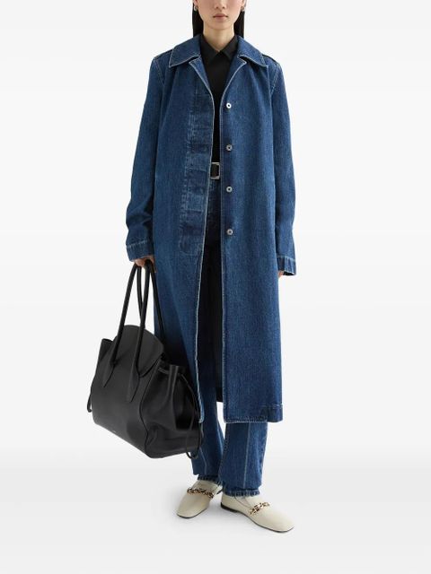 Jil Sander denim trench coat - Blue