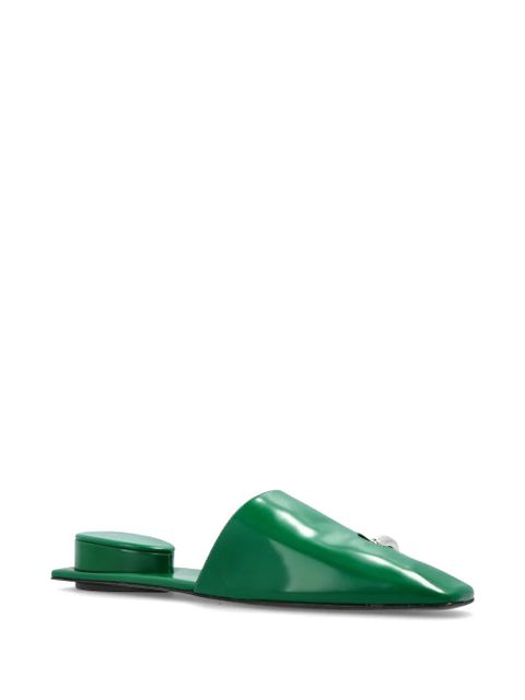 Tory Burch Pierced leather mules - Green - zdjęcie produktu nr 2