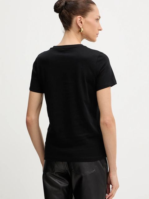 Guess t-shirt bawełniany damski kolor czarny W5BI18 I3Z14