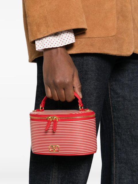 Valentino Garavani striped logo vanity bag - Red - zdjęcie produktu nr 2