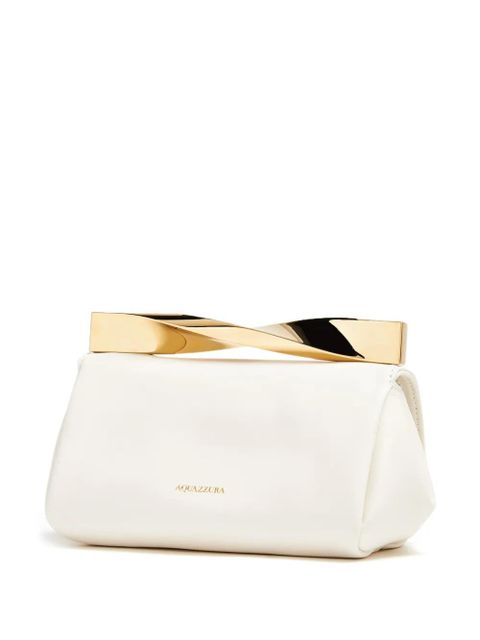 Aquazzura Twist leather clutch bag - White - zdjęcie produktu nr 2