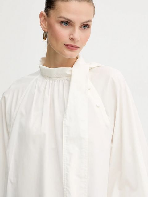 Weekend Max Mara bluzka bawełniana BURGOS damska kolor beżowy gładka 2525116013600