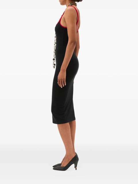 Versace lipstick red trim dress - Black