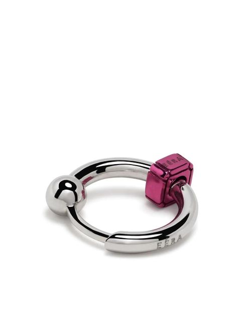 EÉRA 18kt white gold Square mini hoop earring - Silver