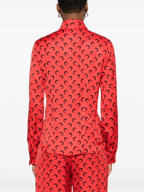 Marine Serre Crescent Moon-print shirt - Red