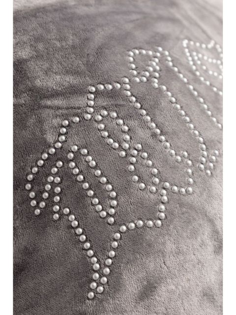 MISBHV rhinestone-logo cropped hoodie - Grey