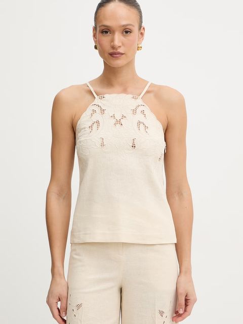 Twinset bluzka z dodatkiem lnu