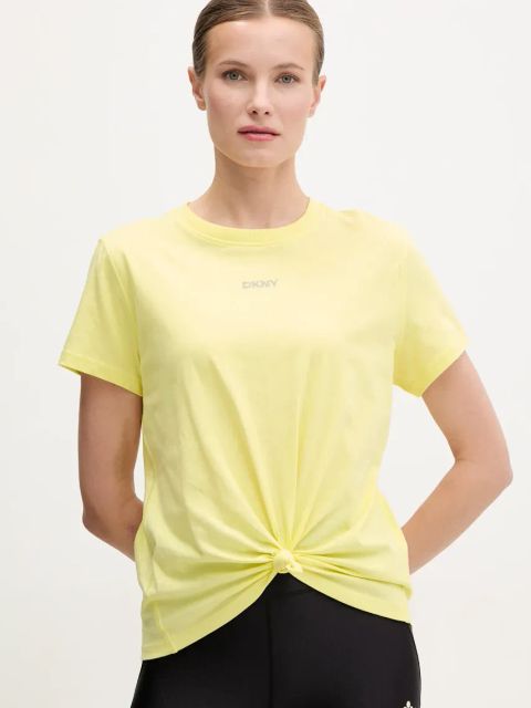 Dkny t-shirt bawełniany damski kolor żółty DP5T9994