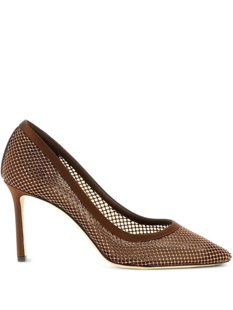 Jimmy Choo Romy crystal-mesh pumps - Brown - zdjęcie produktu nr 1