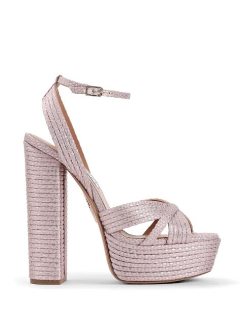 Aquazzura Sundance Plateau crossover platform sandals - Pink - zdjęcie produktu nr 1