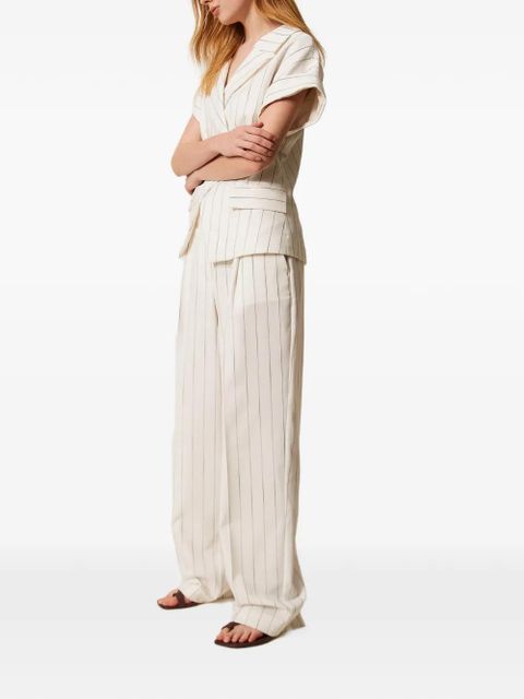 TWINSET pinstripe palazzo trousers - White