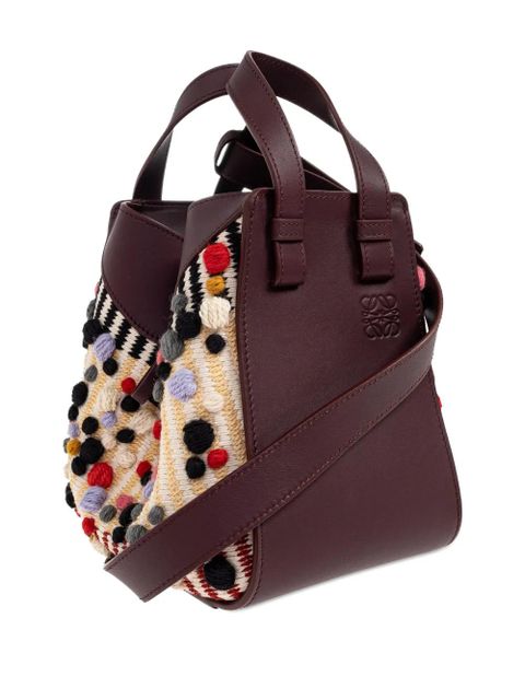 LOEWE Hammock pom-pom leather tote bag - Red - zdjęcie produktu nr 2