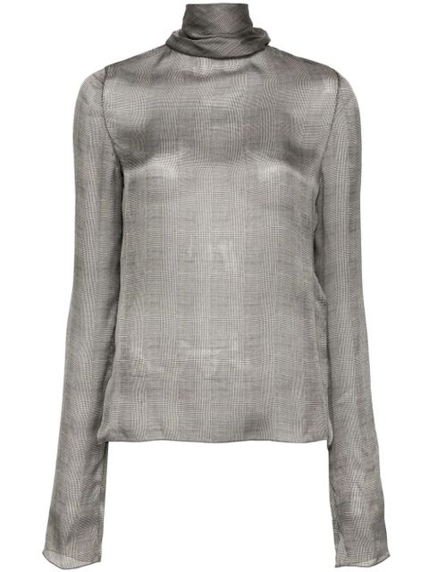 Saint Laurent checked blouse - Neutrals - zdjęcie produktu nr 1