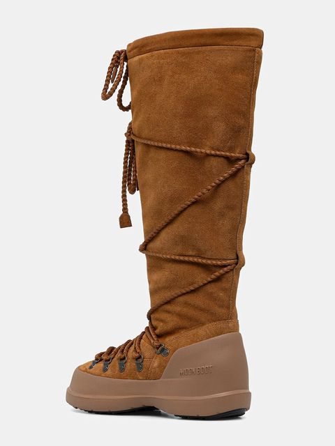 Moon Boot śniegowce zamszowe MB LUNA BOOT EXTRA SUEDE kolor brązowy 80D2480200 M008