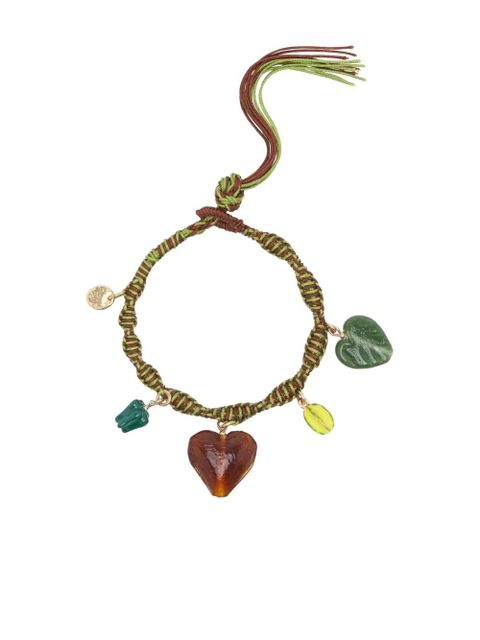 ALEMAIS braided heart charm bracelet - Brown - zdjęcie produktu nr 2