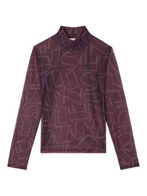 Sunnei high-neck print long-sleeve top - Purple - zdjęcie produktu nr 1