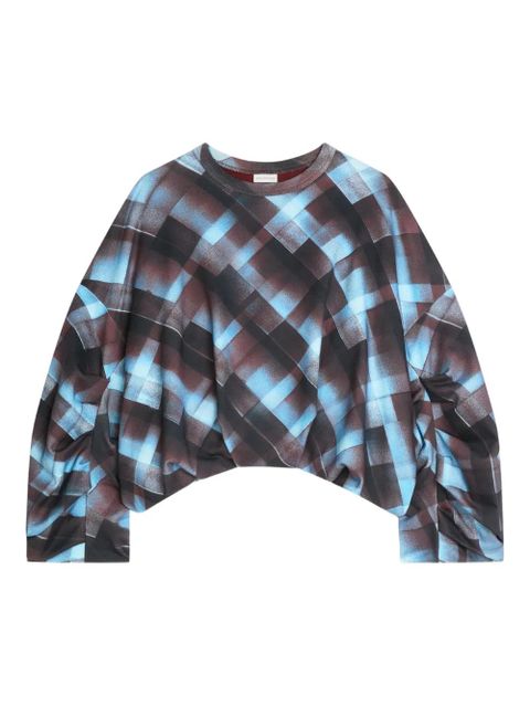 DRIES VAN NOTEN geometric-pattern long-sleeve sweatshirt - Red - zdjęcie produktu nr 1