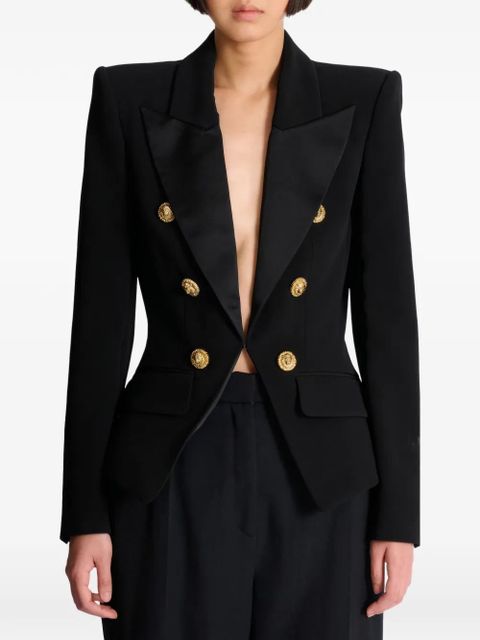 Balmain double-breasted peplum blazer - Black