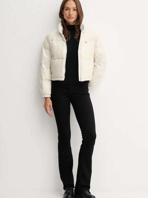 Calvin Klein Jeans kurtka puchowa kolor beżowy zimowa LV047D510G - zdjęcie produktu nr 2