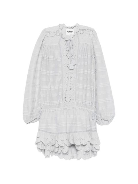 MARANT ÉTOILE Preya ruffled cotton mini dress - Blue - zdjęcie produktu nr 1