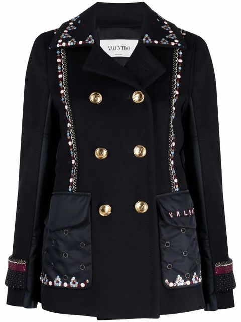Valentino Garavani double-breasted embellished jacket - Blue - zdjęcie produktu nr 1