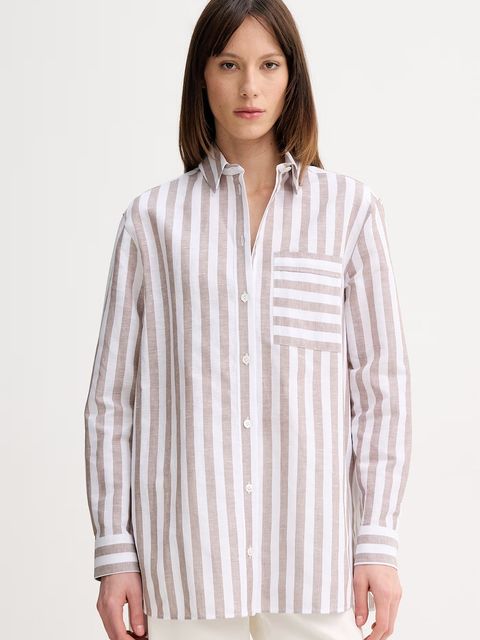 MM by Max Mara koszula damska z dodatkiem lnu ULULO - zdjęcie produktu nr 1