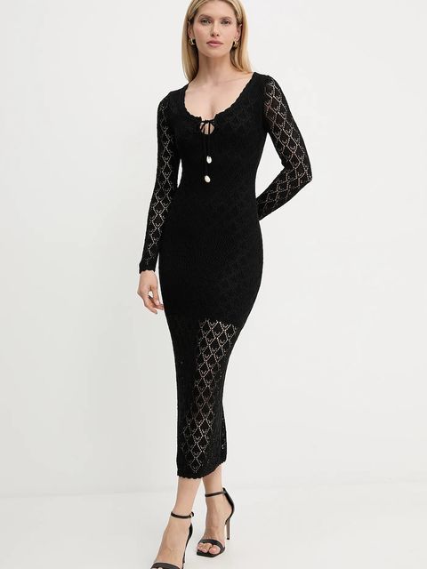 Guess sukienka ALBA kolor czarny maxi prosta W5YK85 Z0010 - zdjęcie produktu nr 1