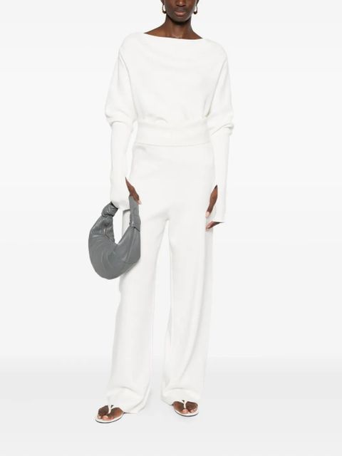 Aya Muse off-shoulder knitted top - White